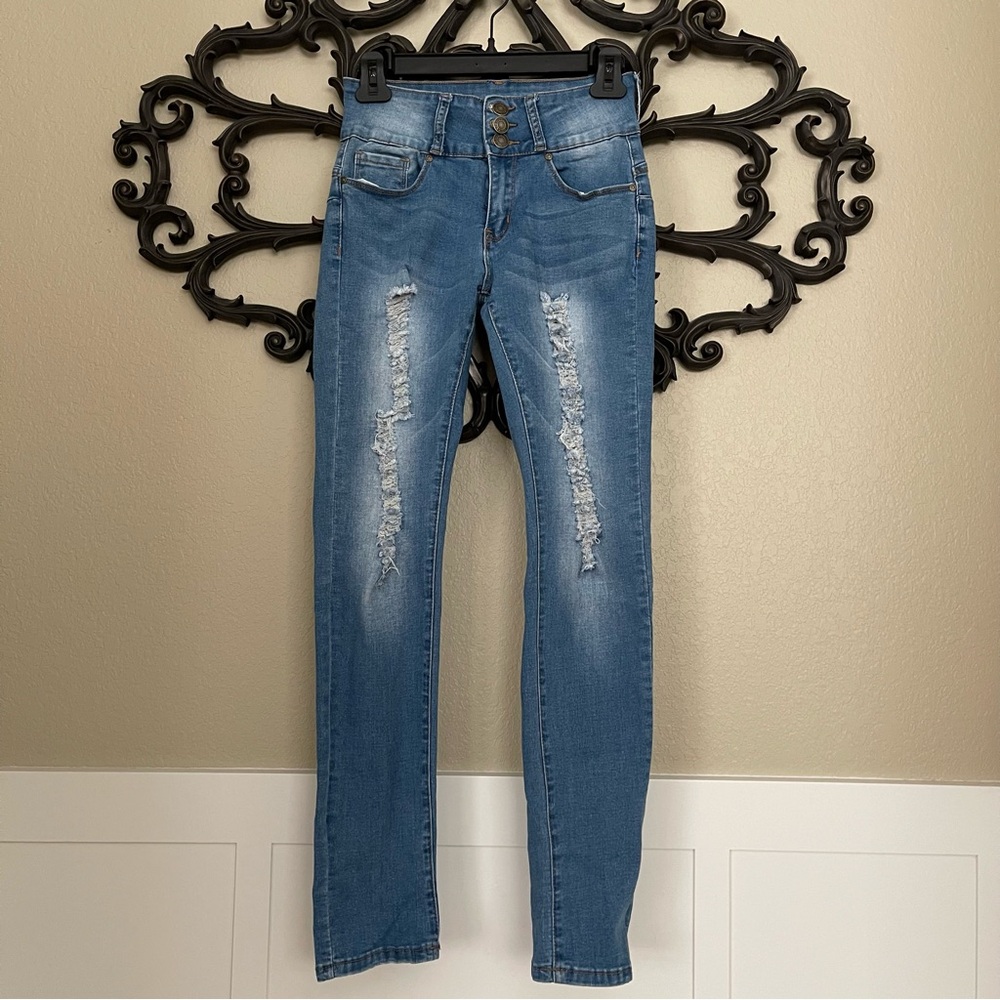 BAMBOO High Rise Stretch Skinny Jeans Size 5 - Picture 2 of 16